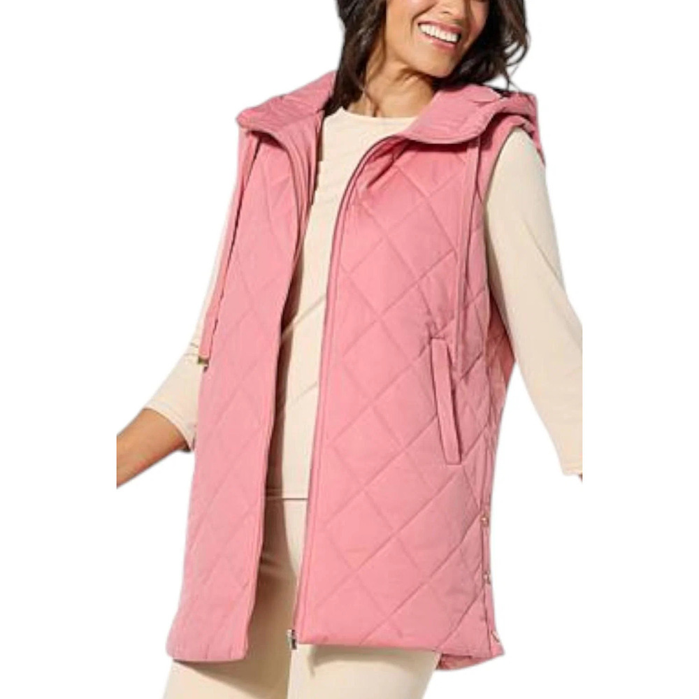 Joy Collection Women's Luxe Performance Chic Puffer Vest Dusty Rose - Regular